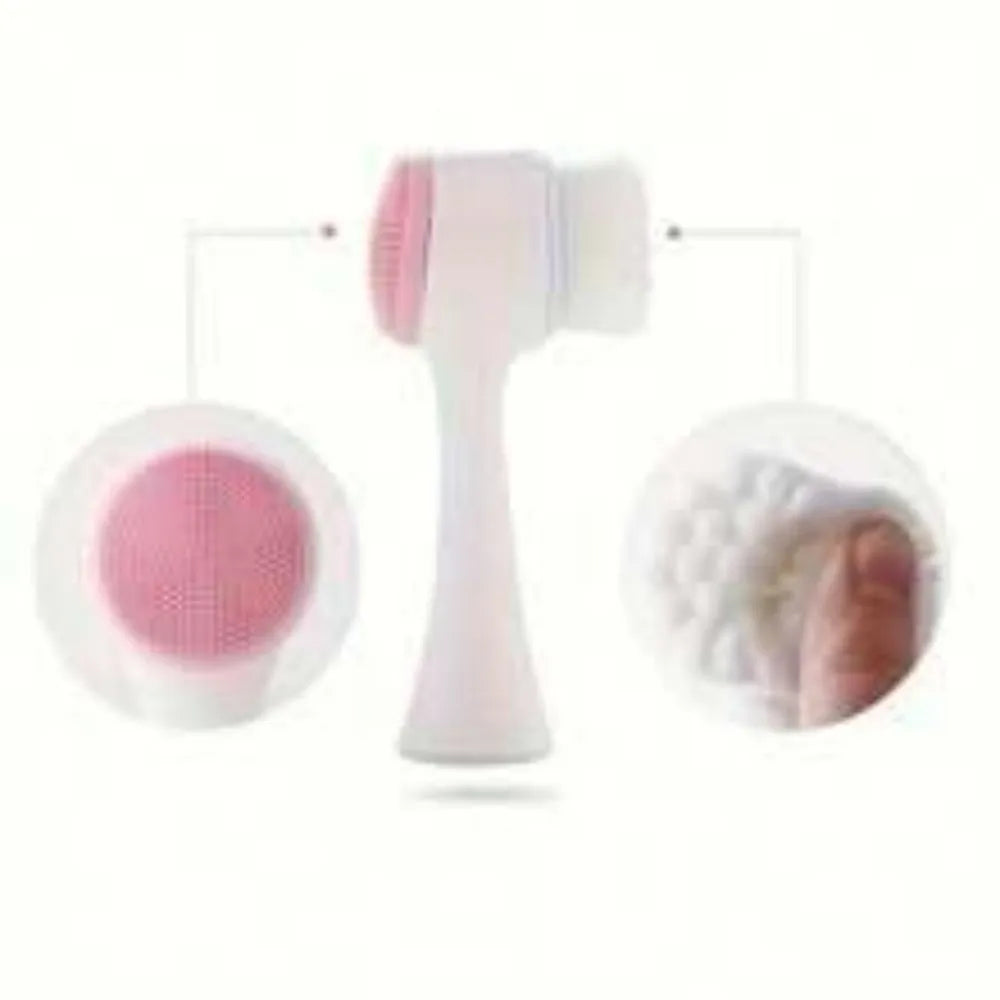 Blue nylon pet paw brush with PP handle for gentle dog and cat grooming.
