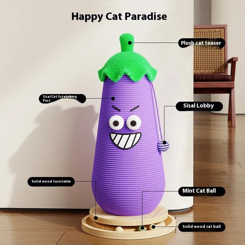 Hip hop eggplant cloth wrapper style cat scratch board with wooden base for sofa protection