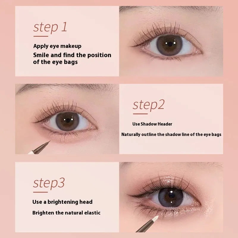 Stereoscopic Star Eyes Double Headed Silkworm Pen liquid eyeliner in pearlescent shades.