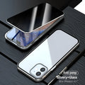 Magnetic anti-spy tempered glass iPhone case in multiple colours for privacy protection