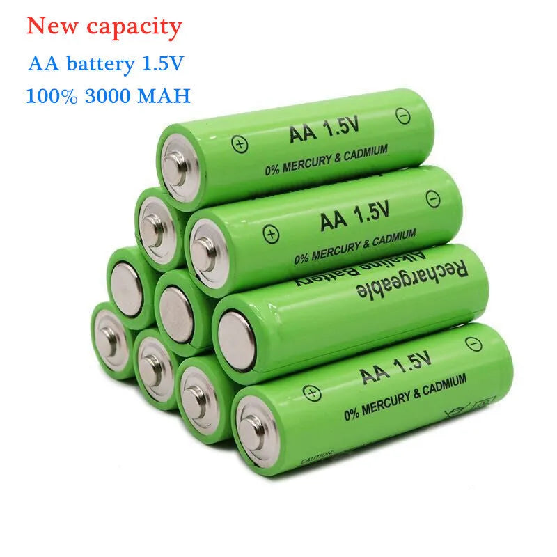 AA alkaline rechargeable battery with 3000mAh capacity and industrial grade construction