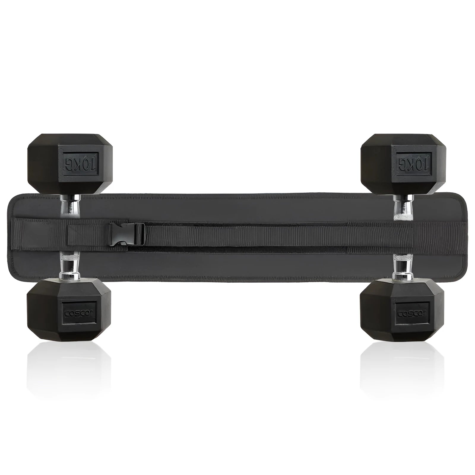 Black neoprene hip training fitness booster stripe band 70 x 14cm on grey background