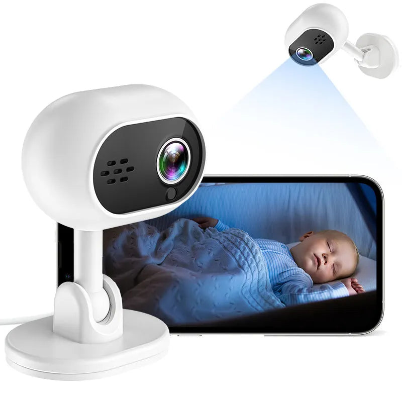 1080P HD mini WiFi camera white front view with night vision lens