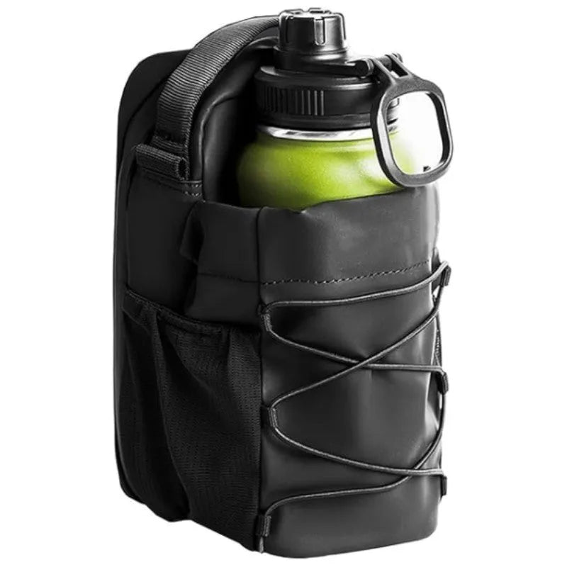 Fitness magnetic kettle bag crossbody bag in pink cloth with magnetic closure for water bottle carry