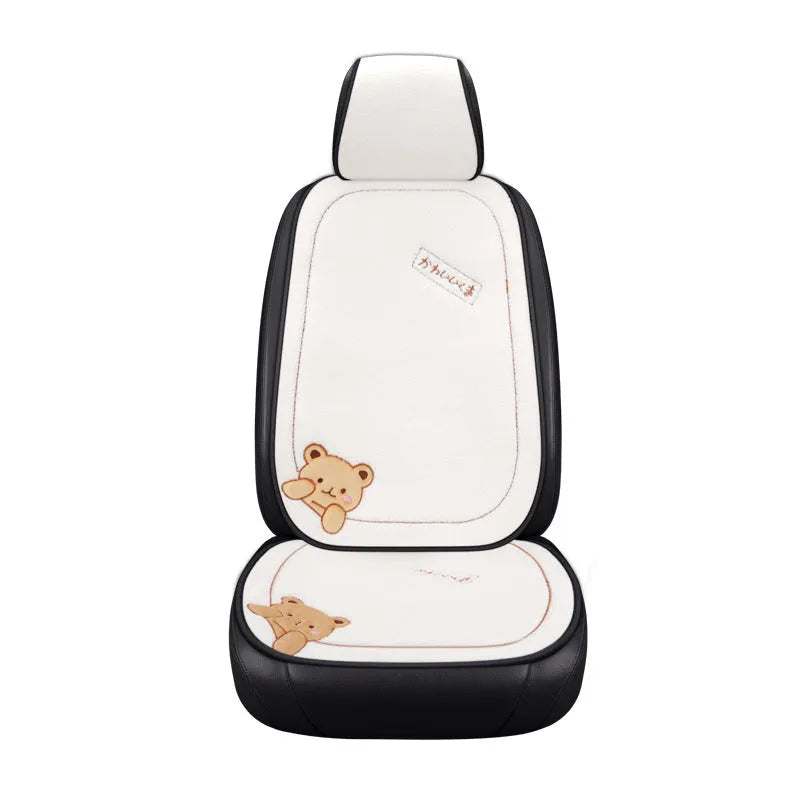 Winter car cushion three-piece set with square cushion and lumbar support pillow in wool cotton