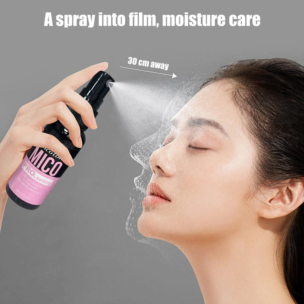 Two-in-one makeup primer and final sealer spray bottles showing 45ml and 40ml containers