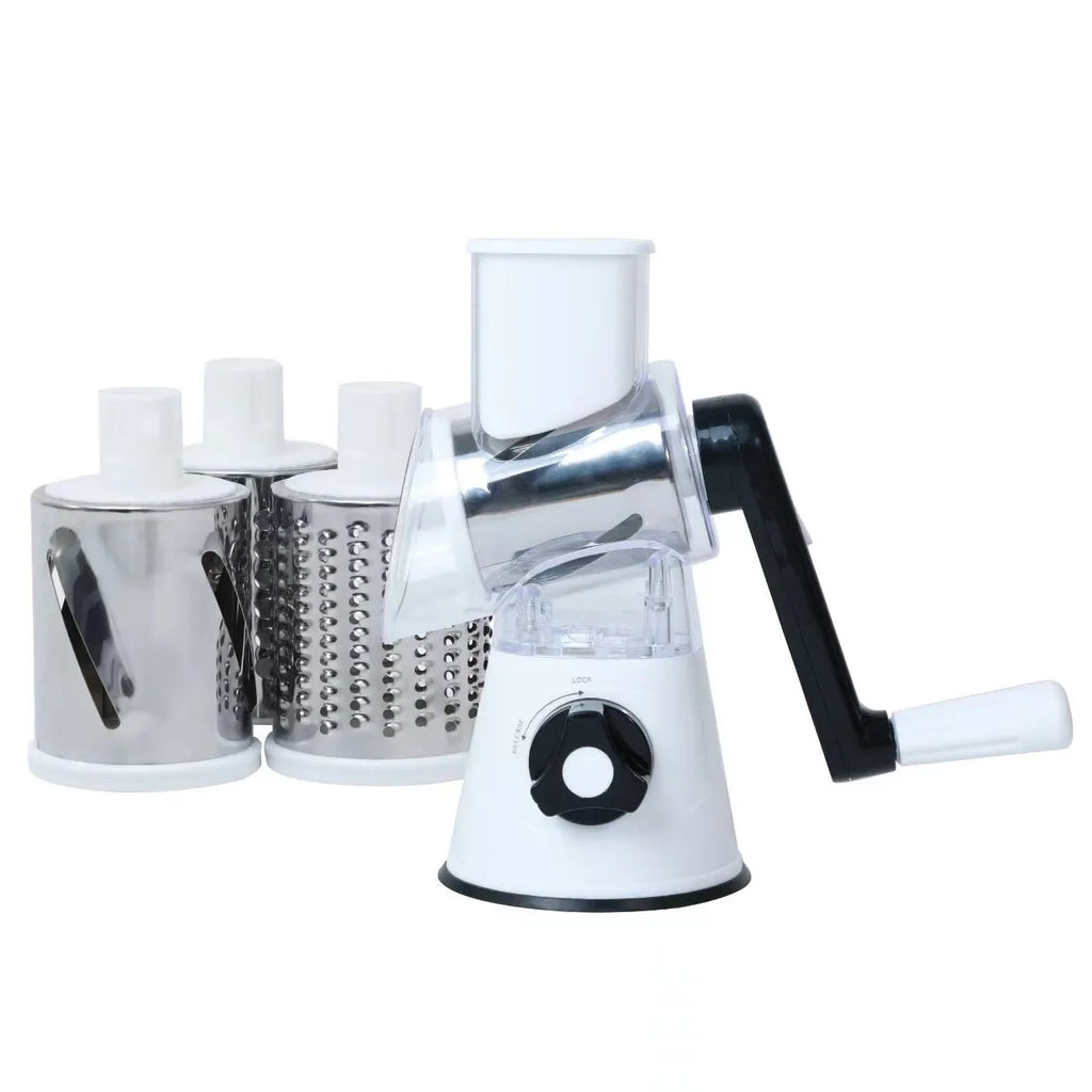 Multi-function vegetable chopper kitchen gadget with slicer blades in blue, green, red or white