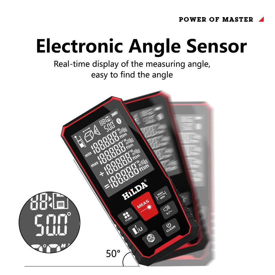 Laser rangefinder for building measurement with 100m or 120m range and plastics construction