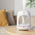 Levitation humidifier with floating water drops and LED night light in columnar design