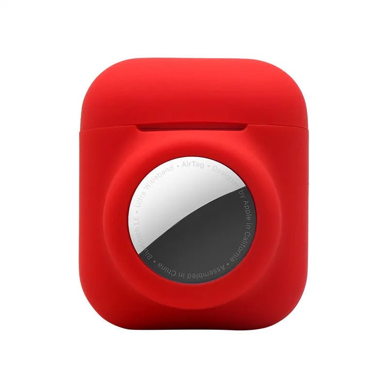 Silicone flip cover protective case for Apple AirTag in multiple colour options.