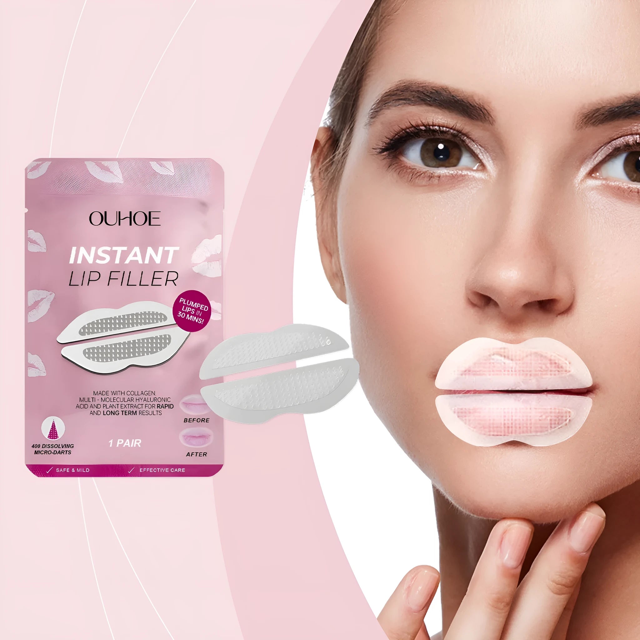 Silicone lip nursing adhesive bandage pack with moisturising care paste patches.