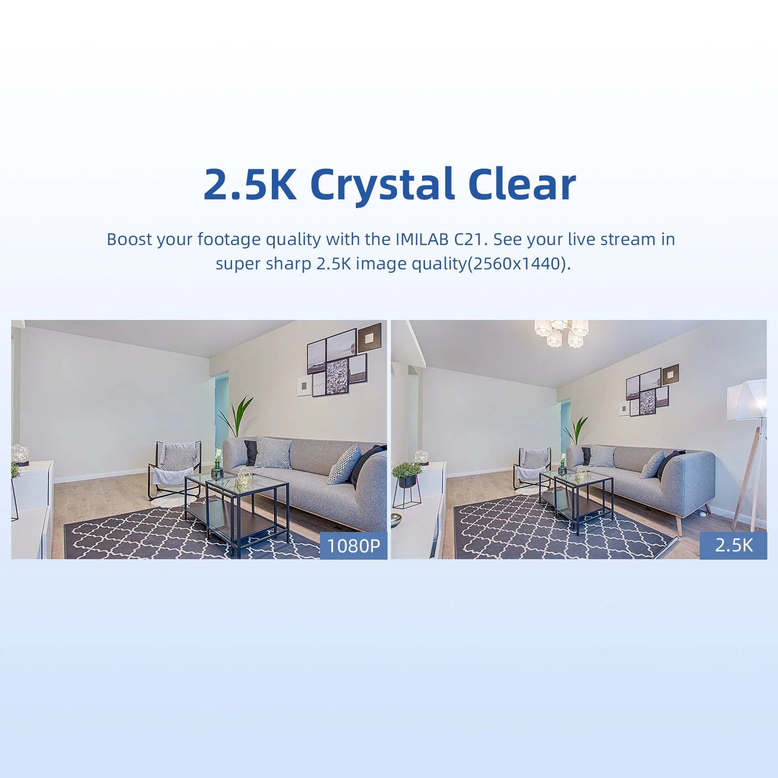 IMILAB C21 2.5K indoor WiFi security camera white with 360° panoramic view