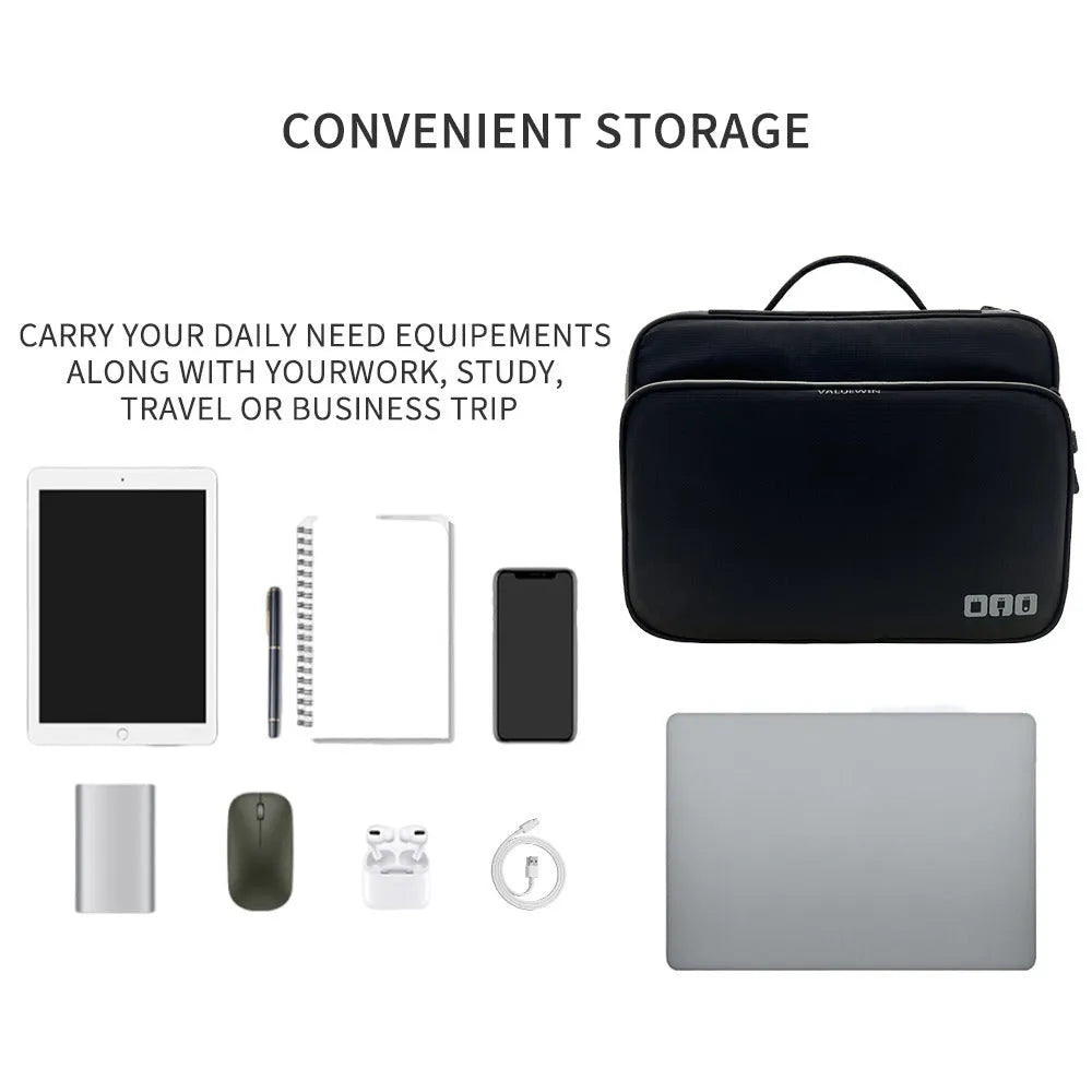 Grey three-layer travel storage bag with waterproof polyester construction and sewing line detailing