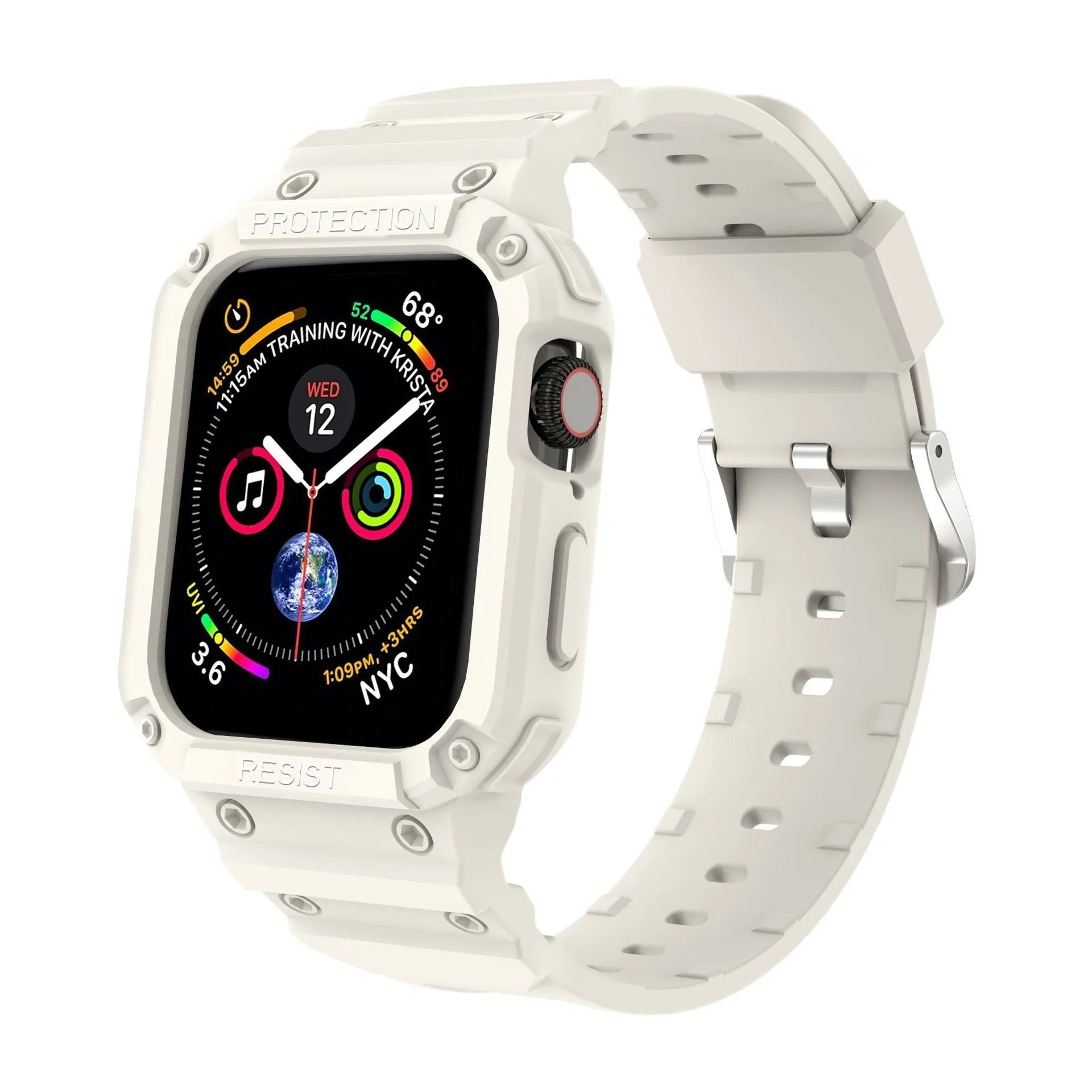 Apple Watch Series 8 compatible TPU sport strap in multiple colour options showing 38mm and 42mm sizes