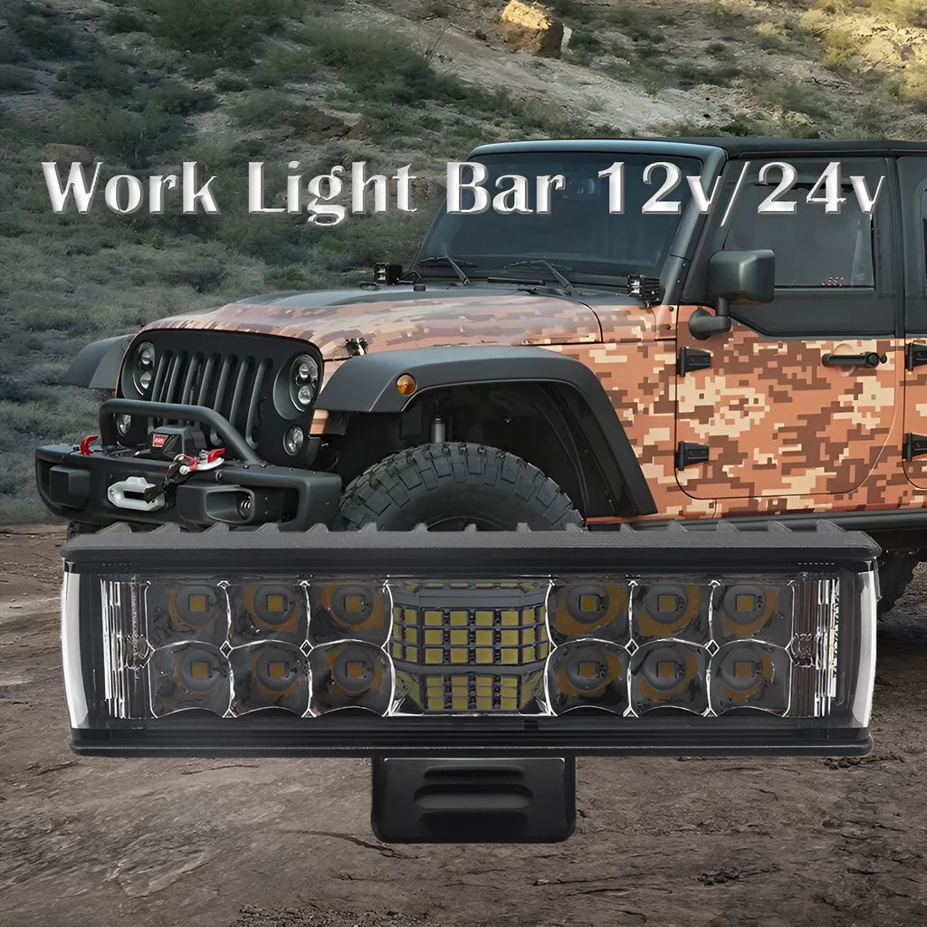 Black aluminium 7-inch 60W LED strip work light with straight-line shape