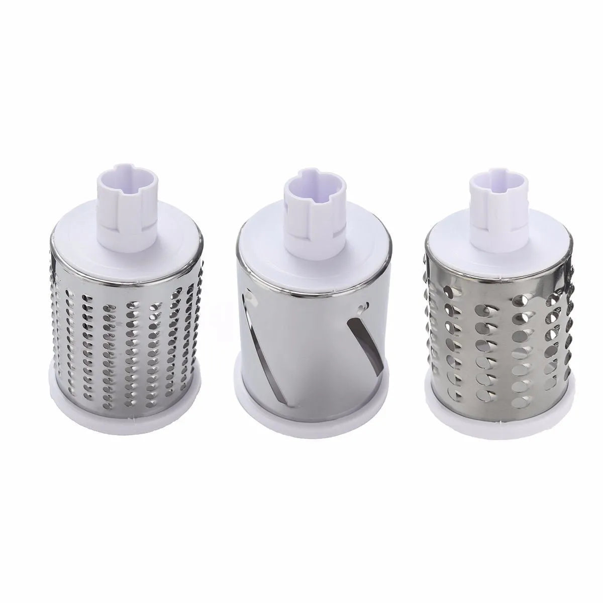Mandoline slicer vegetable cutter with three stainless steel blades and suction base