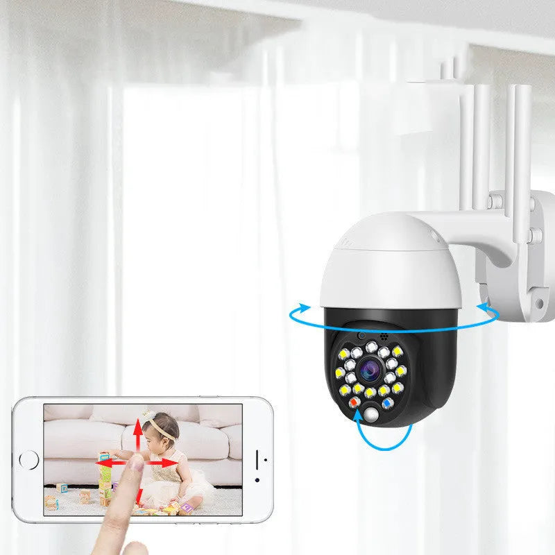 White dome wireless security camera with 3.6mm lens for indoor and outdoor 1080p monitoring