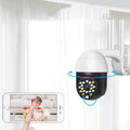 White dome wireless security camera with 3.6mm lens for indoor and outdoor 1080p monitoring