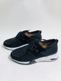 Women's casual sneakers with wedge heel in leopard print, suede upper, and plastic sole