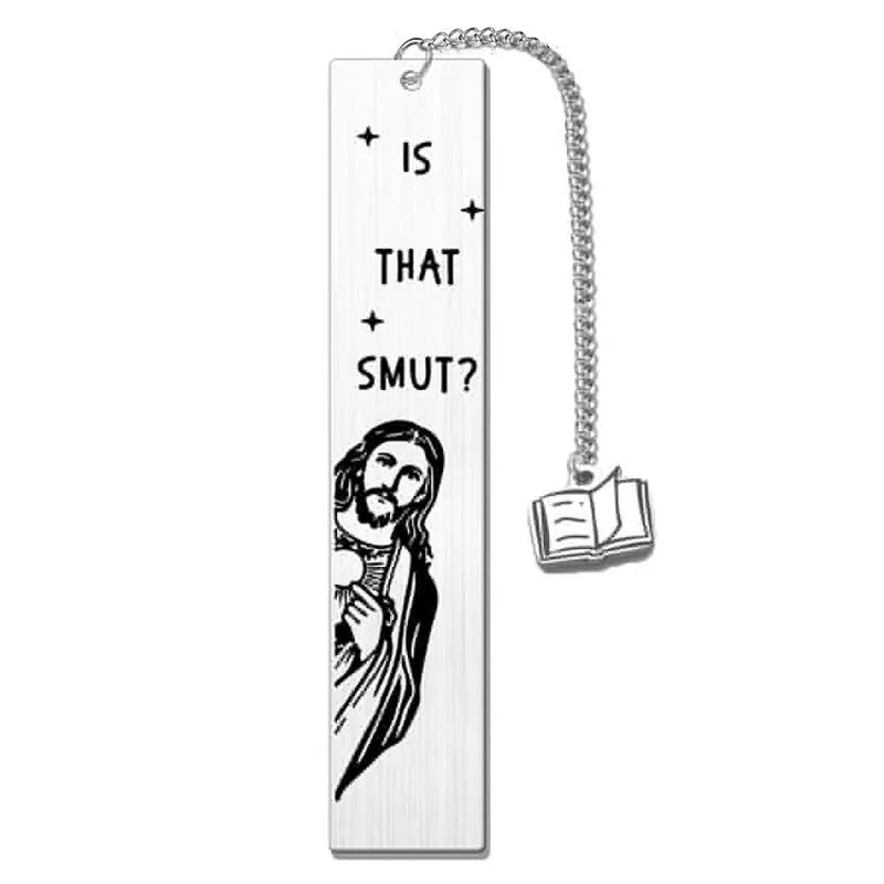 A stainless steel tassel-style bookmark measuring 13 by 2.6 cm, presented in a gift box.