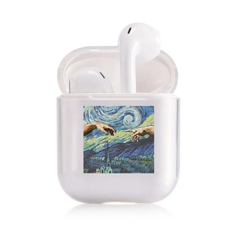 Transparent AirPods protective cover showing colour options 89Style to 93Style
