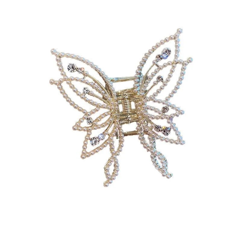 Butterfly design hair clip barrette for women in alloy with electroplated finish
