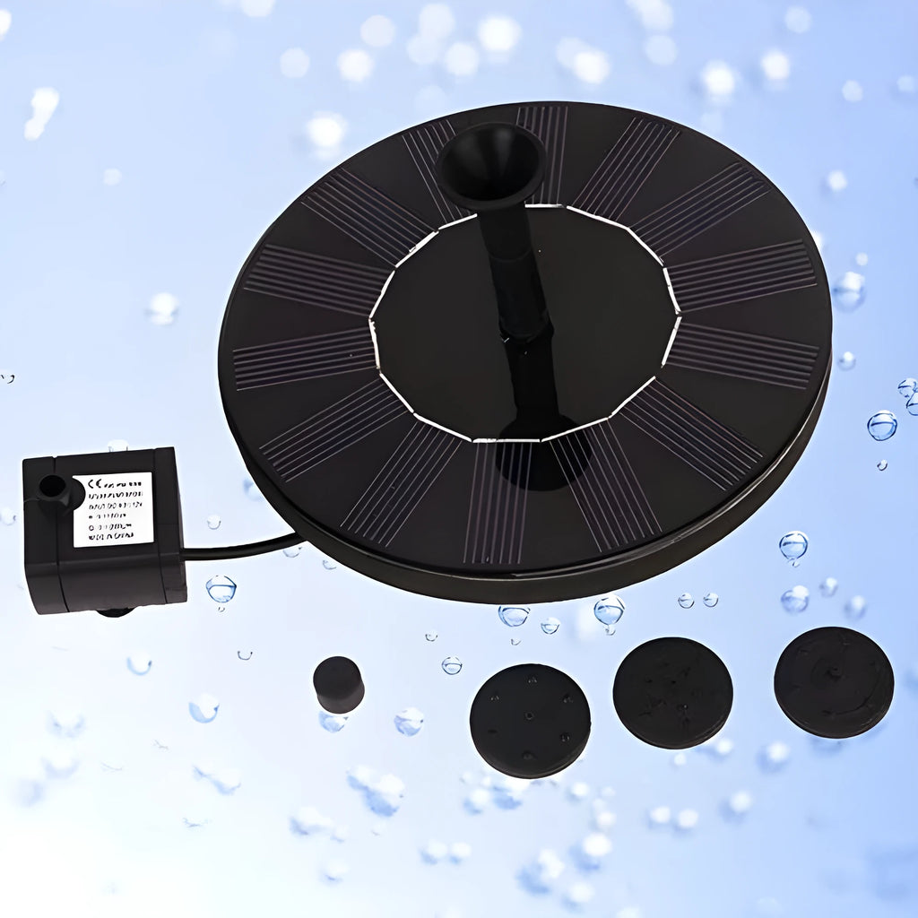 Round solar fountain pump with 16cm diameter for outdoor water features