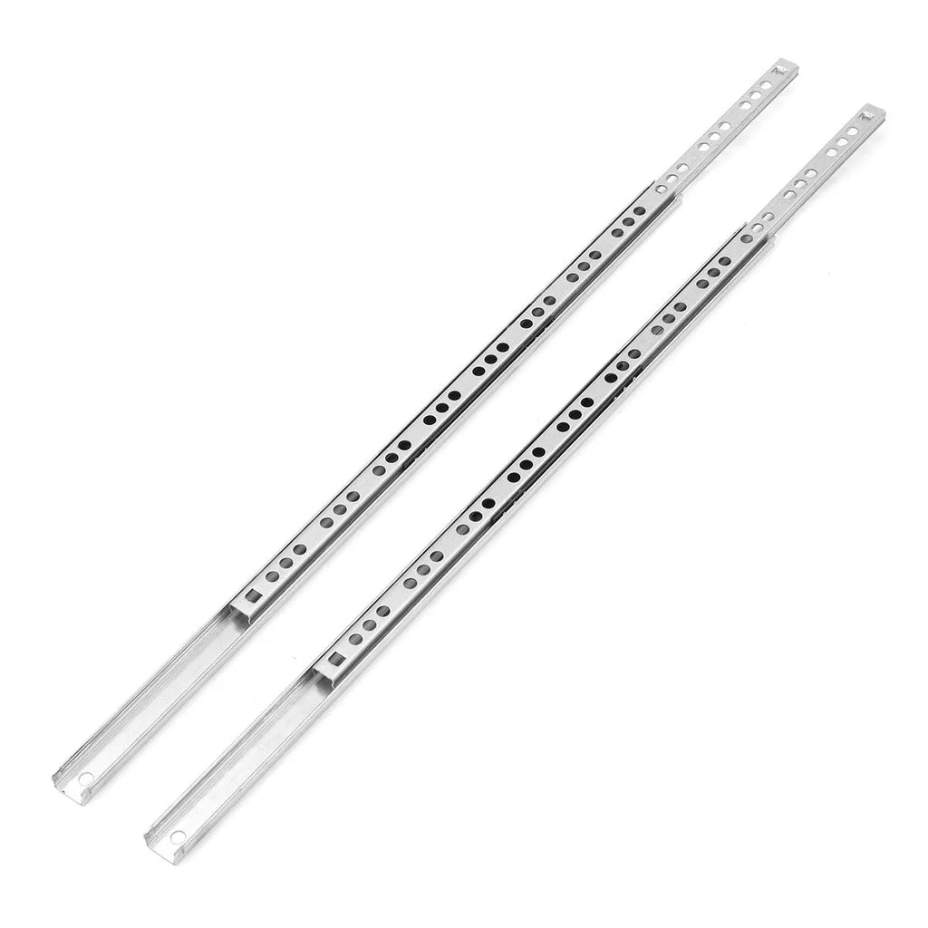 Ultra-narrow 17mm wide two-section drawer slide rails with ball bearings in various lengths