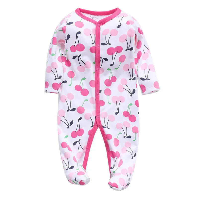 Cotton baby one-piece clothes with dinosaur print design for infant wear