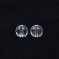 10mm glass Heart Sutra beads with polished surface showing clear script details