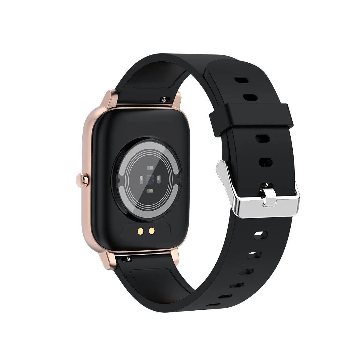 H80 sports smart watch with black silicone strap showing health metrics on a 1.69-inch spherical glass touchscreen.
