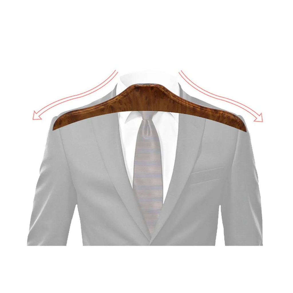 Wood yellow stainless steel car mounted clothes hanger for suits shirts coats