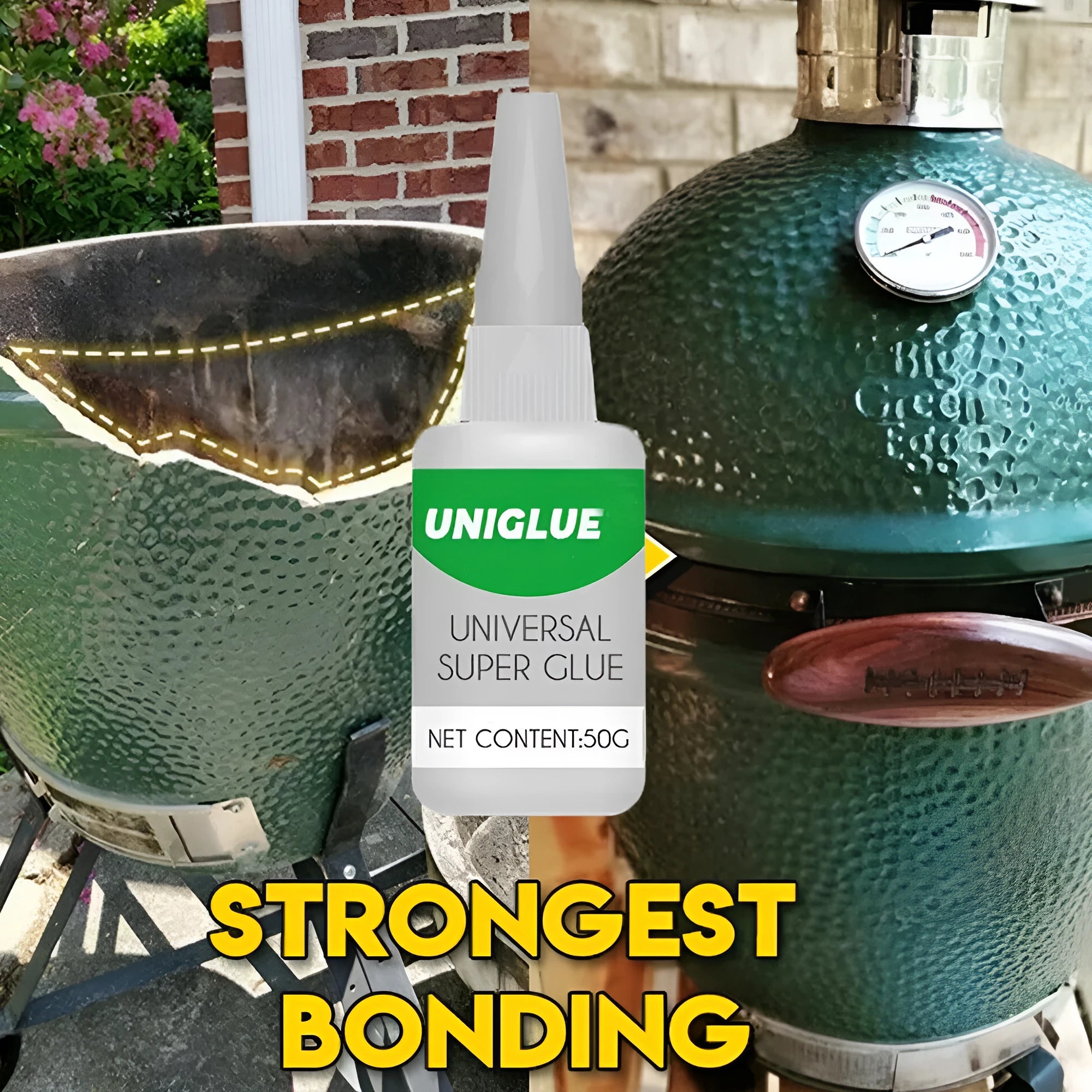 Universal super glue container with pinpoint nozzle for precise adhesive application