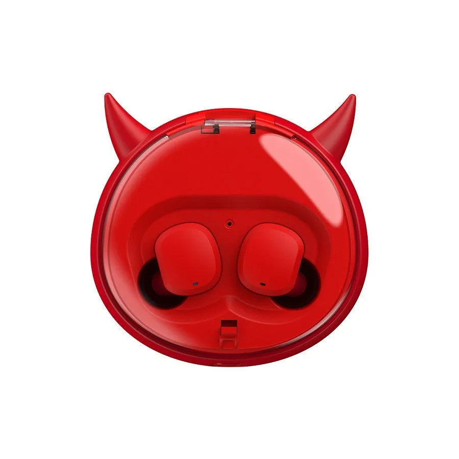 Macaron red TWS 5.0 wireless Bluetooth in-ear headset with charging case