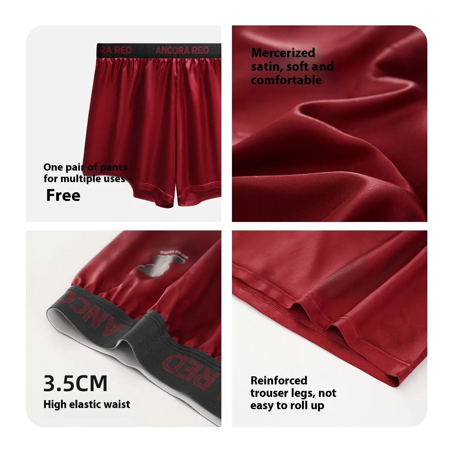 Men's solid colour polyester boxer briefs in black, shown flat, with mid waist design.