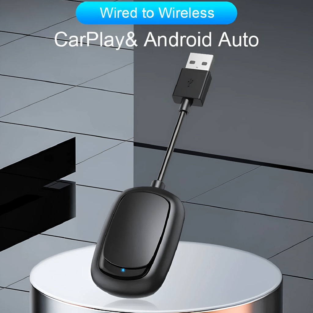 Wireless CarPlay and Android Auto dual-system adapter with USB connection