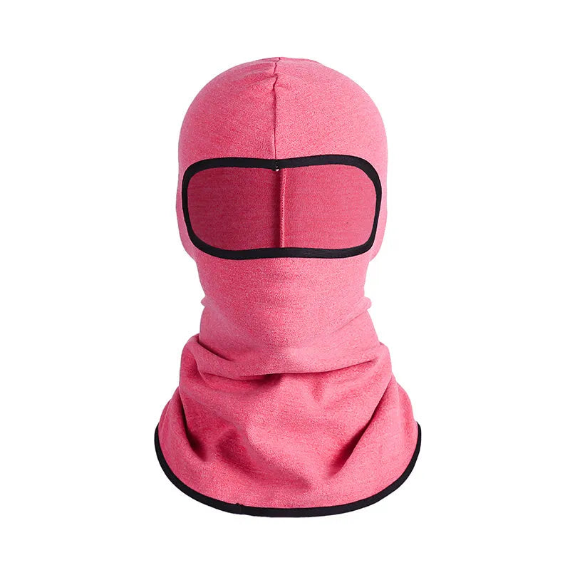Cotton motorcycle riding head cover with dome shape and patterned design shown with matching gloves