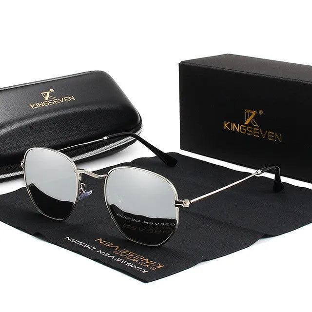 Classic round-frame retro sunglasses for men in various colour options including black, silver mirror, and gold.