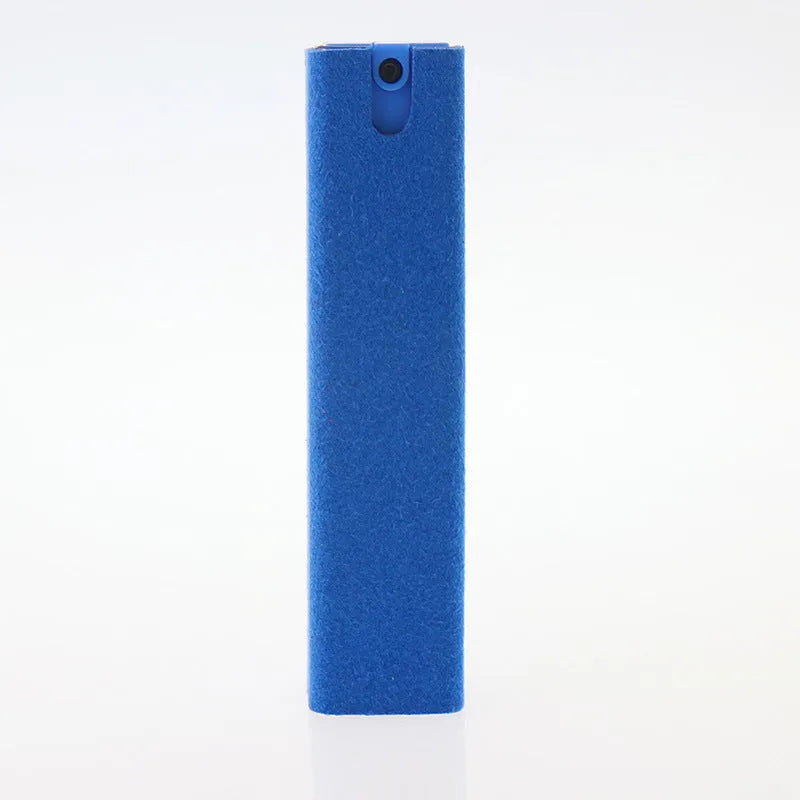 2-in-1 screen cleaner kit with spray bottle and microfiber cloth in pink and grey for phone and computer screens