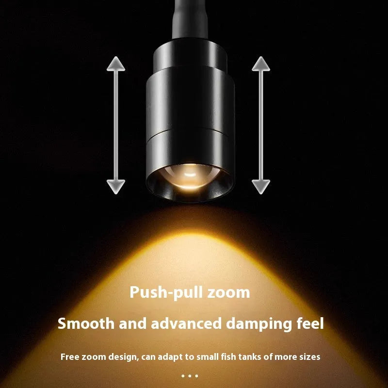 Mini LED fish bowl light with clip-on mount for 15-40cm small aquariums