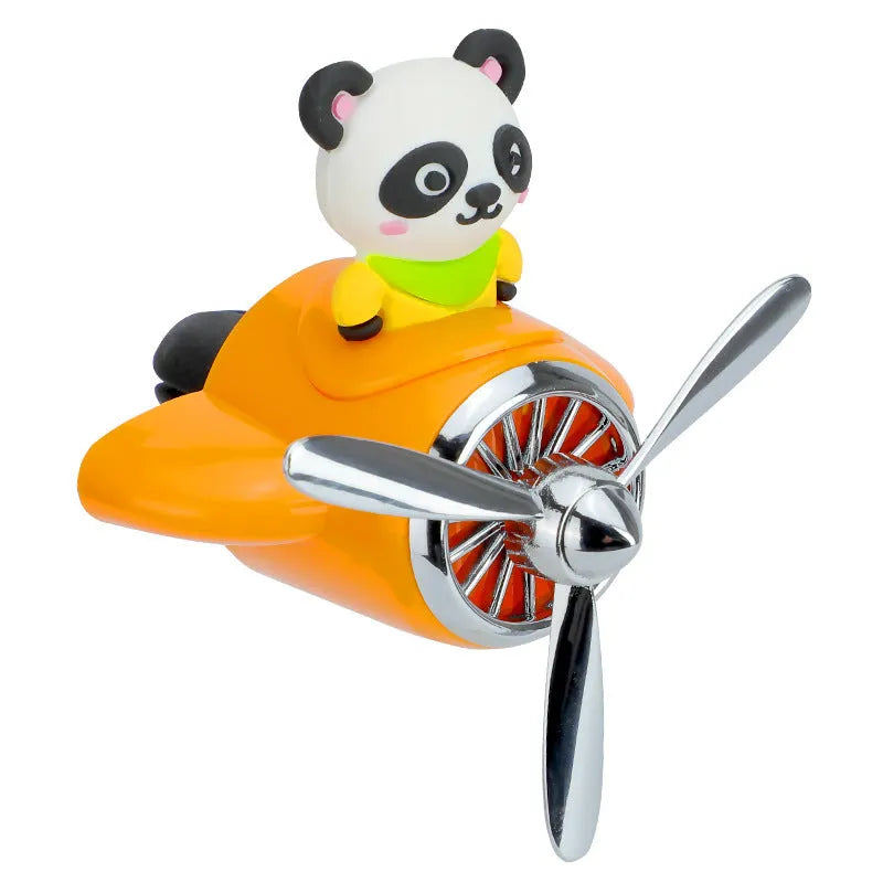 Cartoon aeroplane-shaped car air vent clip-on aromatherapy diffuser in chosen colour with fragrance pads.