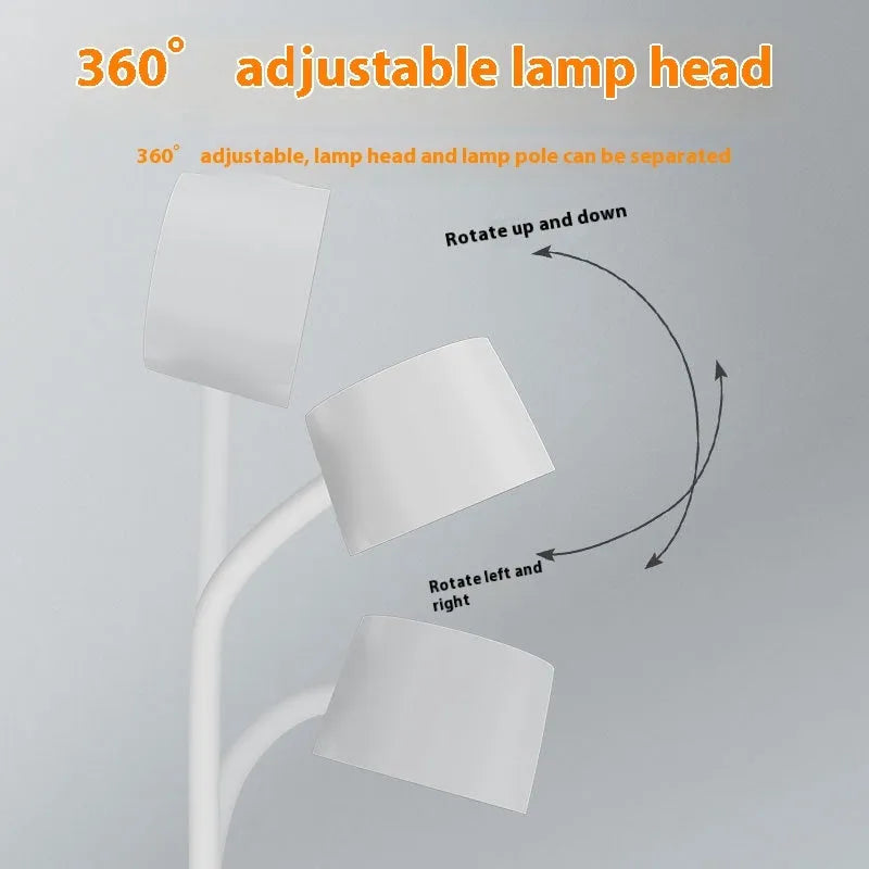 Intelligent wireless charging lamp with digital clock display on desk in black colour