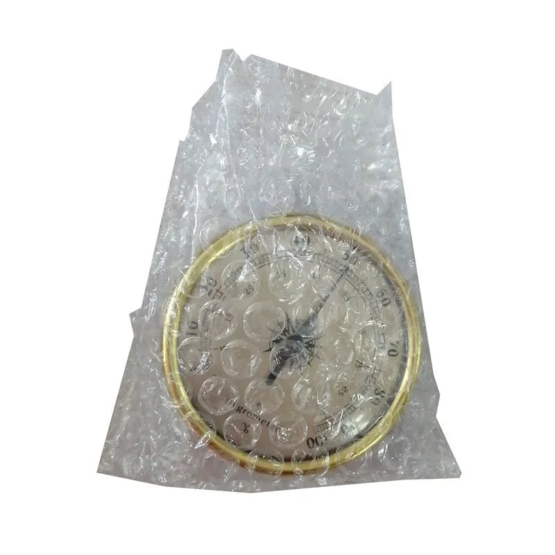 Analogue dial thermometer and hygrometer with aluminium ring for indoor outdoor use