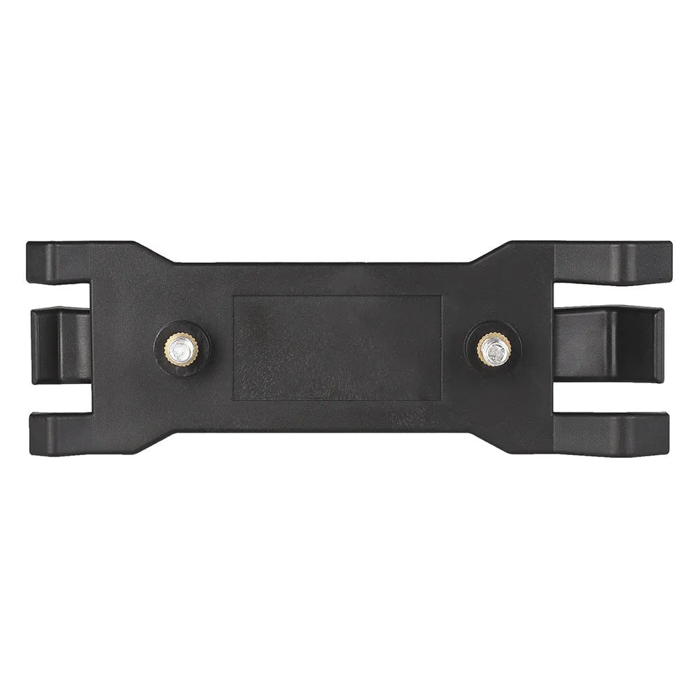 Black ABS plastic umbrella clip for camera tripods with adjustable screw clamp mechanism