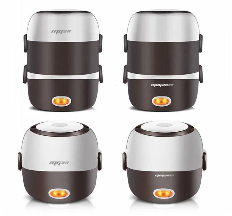 White rice cooker appliance with 2L capacity measurement indicators