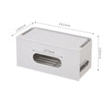 Plastic wireless router storage box in grey or white colour for cable organisation