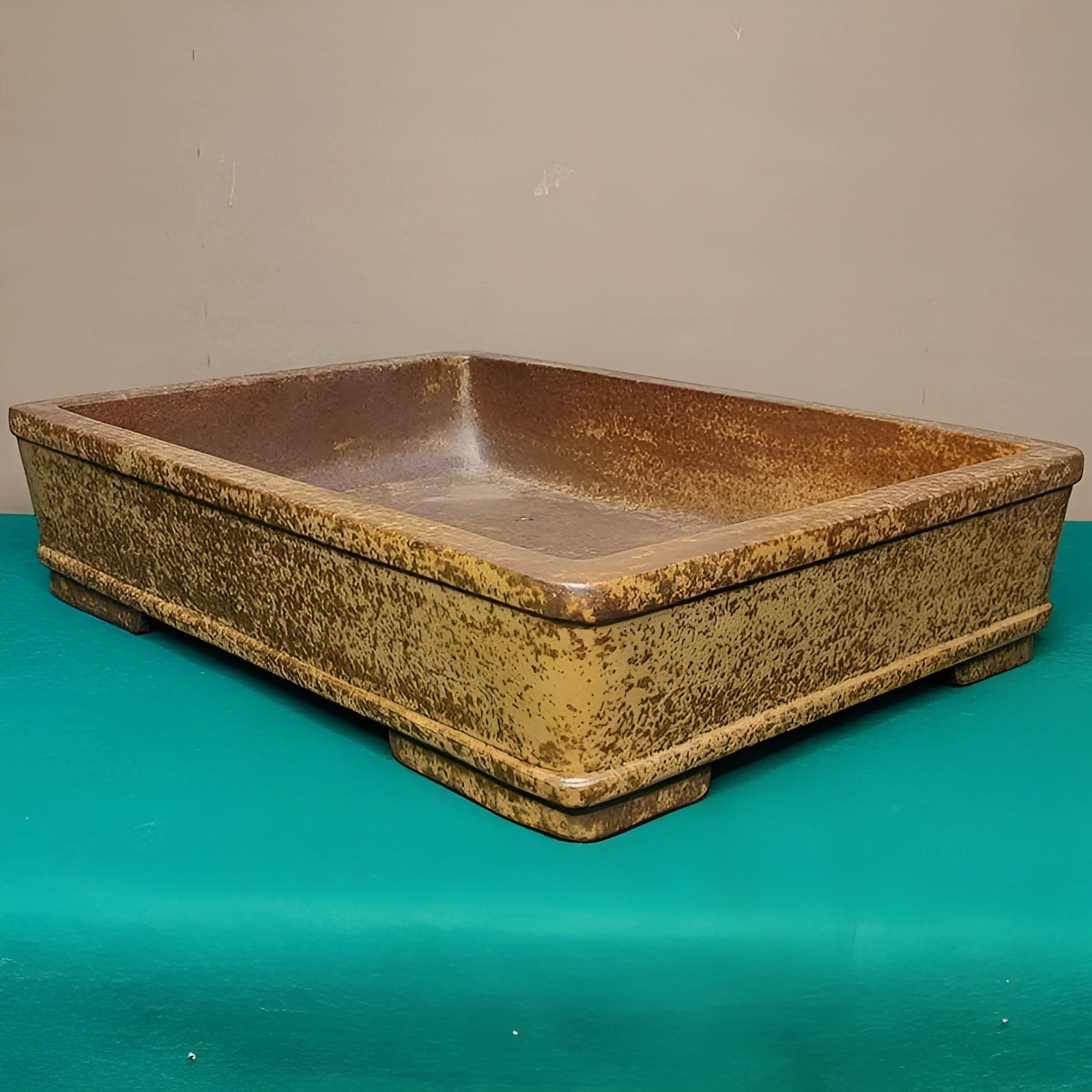 Straight shallow rectangular Yixing purple sand flowerpot for corridor and ground planting