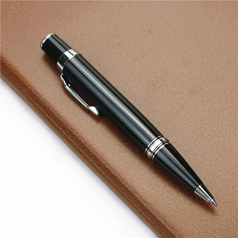 Black Baozhu full metal pocket pen with 0.7mm refill and two spare refills