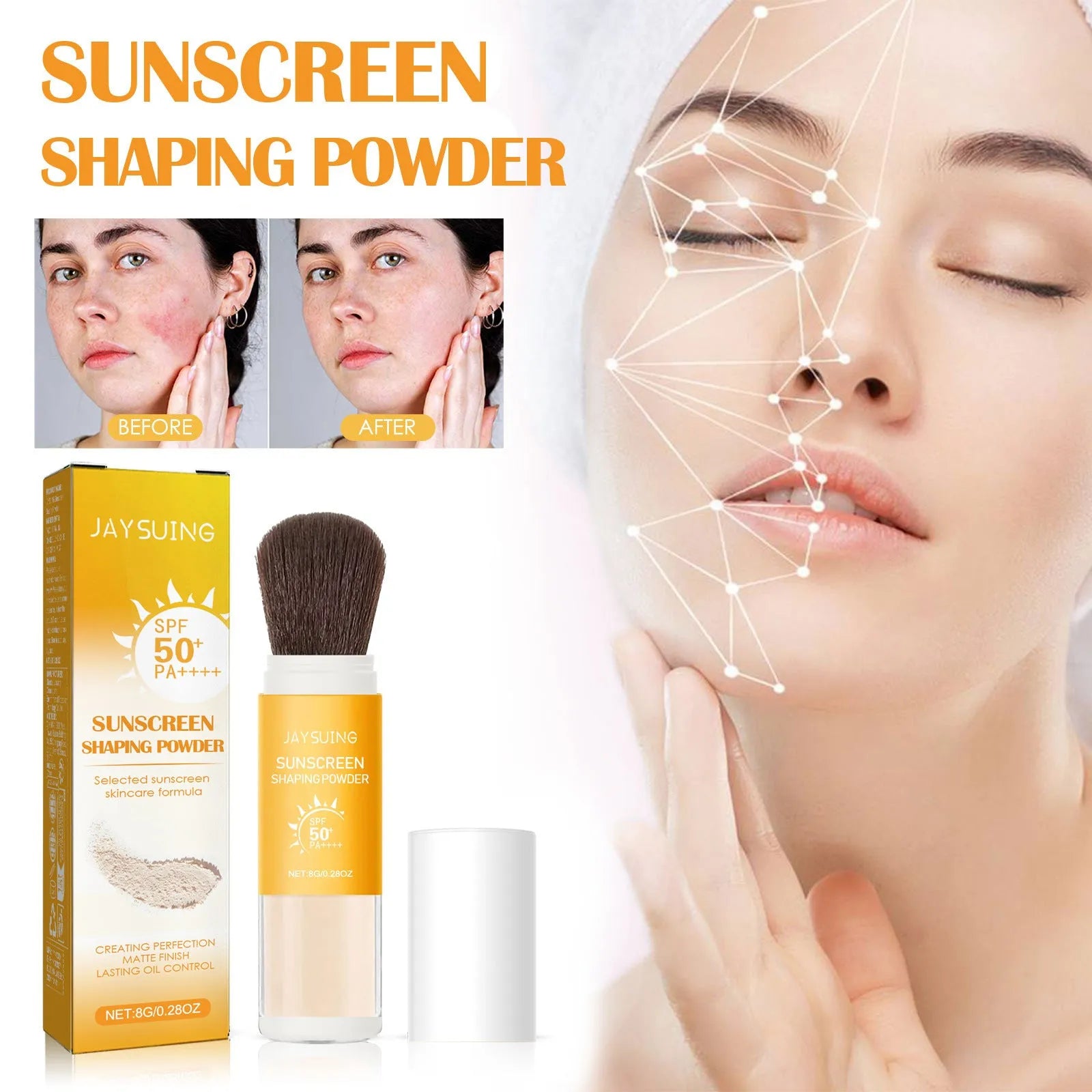 8g setting powder compact for makeup oil control with talc and silica ingredients