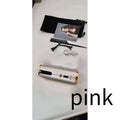 Golden cordless USB rechargeable curling iron with digital display and black flannel storage bag
